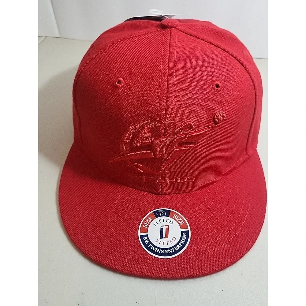 Washington Wizards Twins Enterprise Fitted Size 7 3/4 Cap Hat - NWT Red